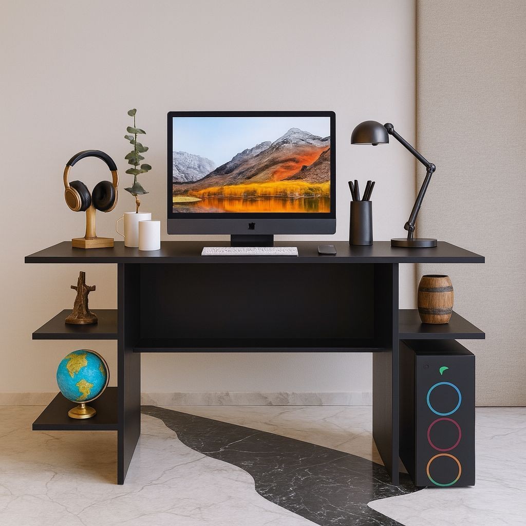 QUEIMA DE ESTOQUE - Mesa Gamer Escrivaninha – Ideal para Computador e Estudo – Cor Preta