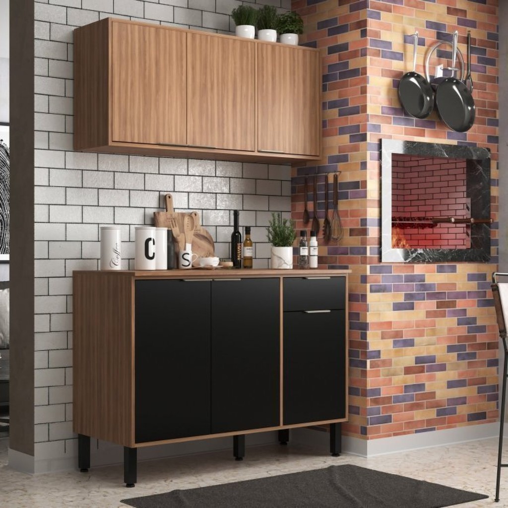 Cozinha Modulada 2 Peças 6 Portas 1 Gaveta Thalita