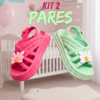 Kit 2 Pares Sandália Papete Infantil Margarida Leve Baby Trança em Oferta na Shopee