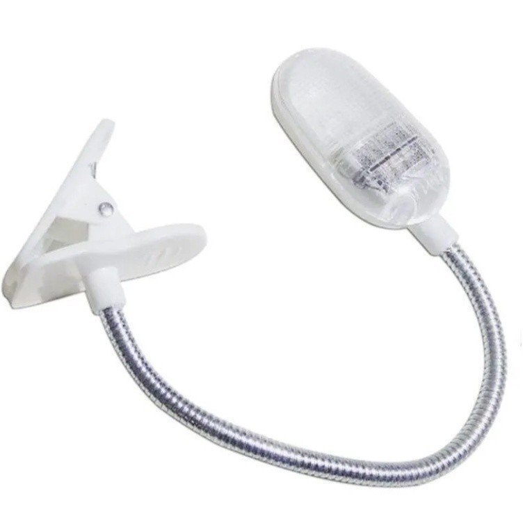 Mini Luminária Flexível Para Leitura Noturna Led Grampo Clip Mesa Livro