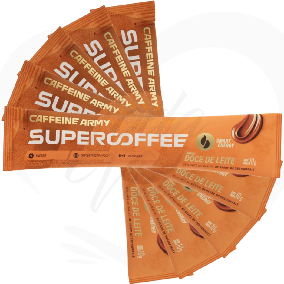 SUPER COFFEE READY TO GO KIT 5 UNID - SACHE DOCE DE LEITE - CAFFEINE ARMY em Oferta na Shopee