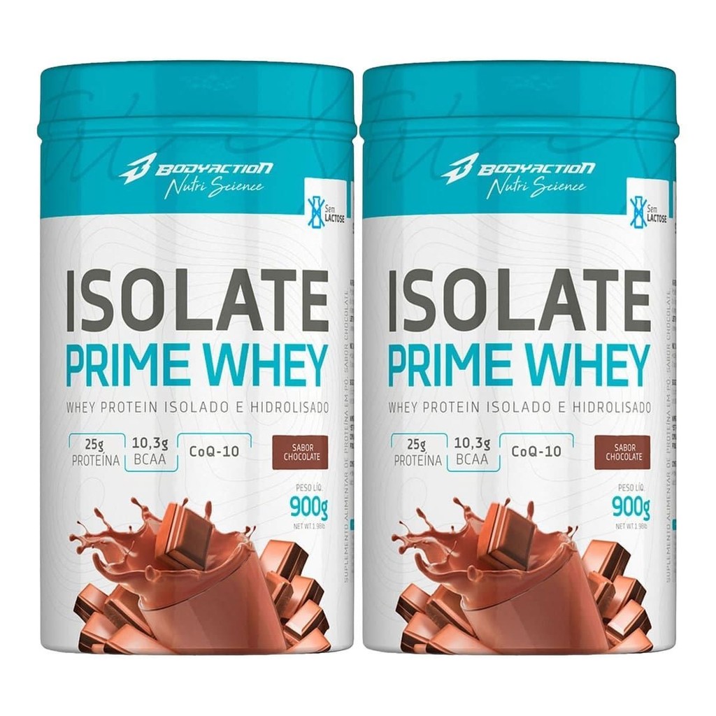 Kit 2X Isolate Prime Whey  - 900g Chocolate - BodyAction