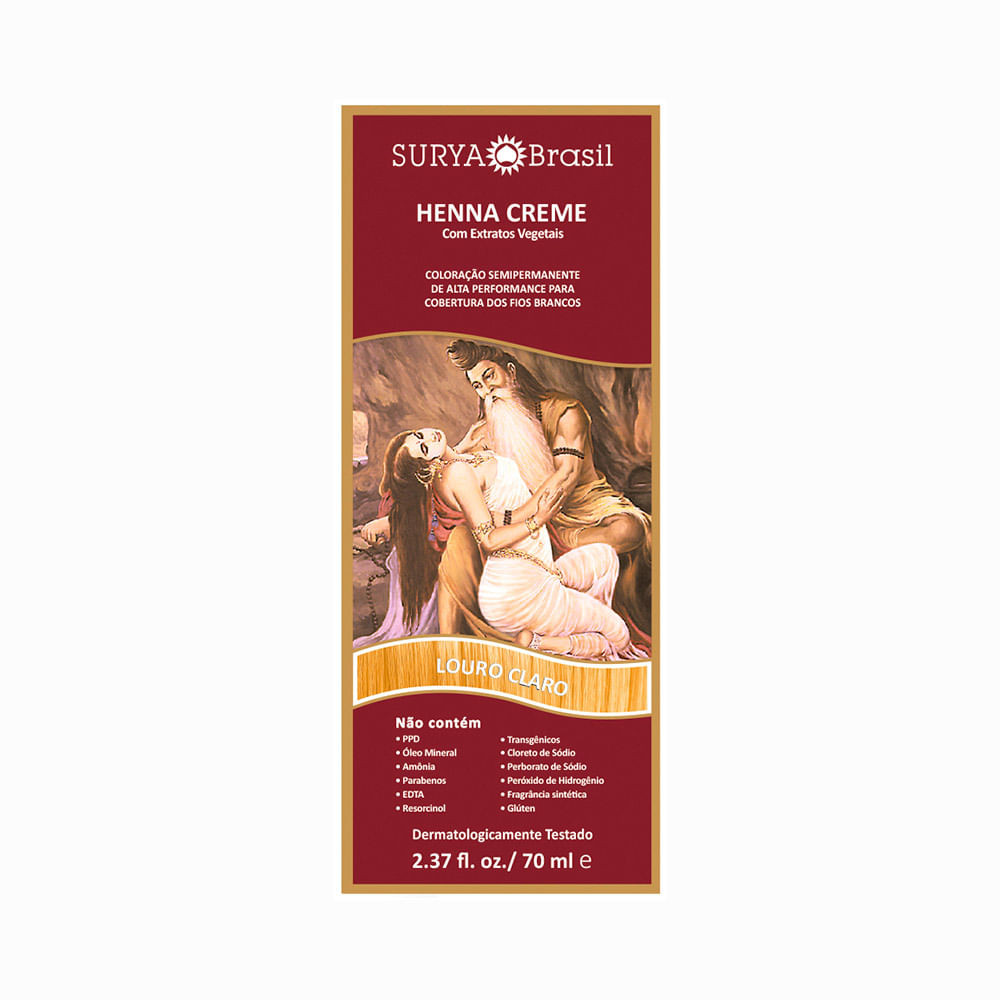 Henna Surya Creme Louro Claro 70ml em Oferta na Shopee