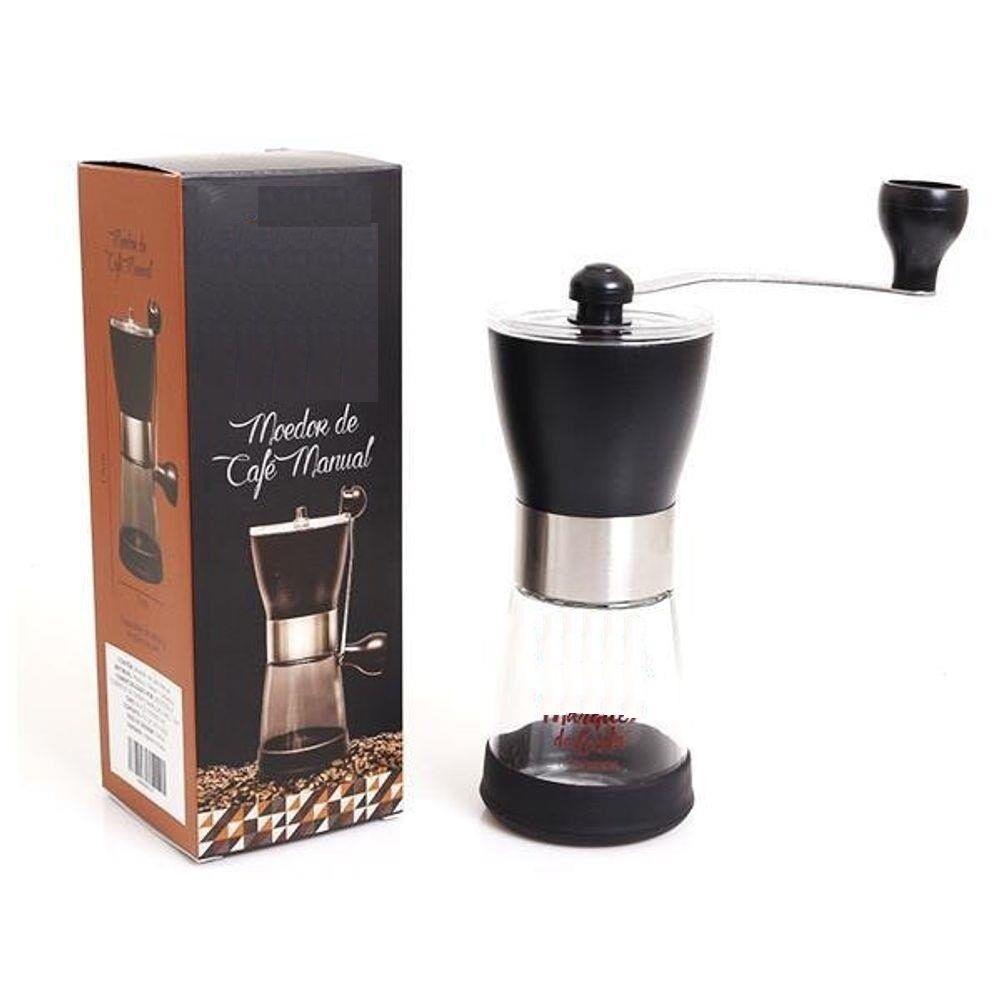 MOEDOR CAFE MANUAL INOX VIDRO MOINHO GRAOS MESA LUXO VINTAGE
