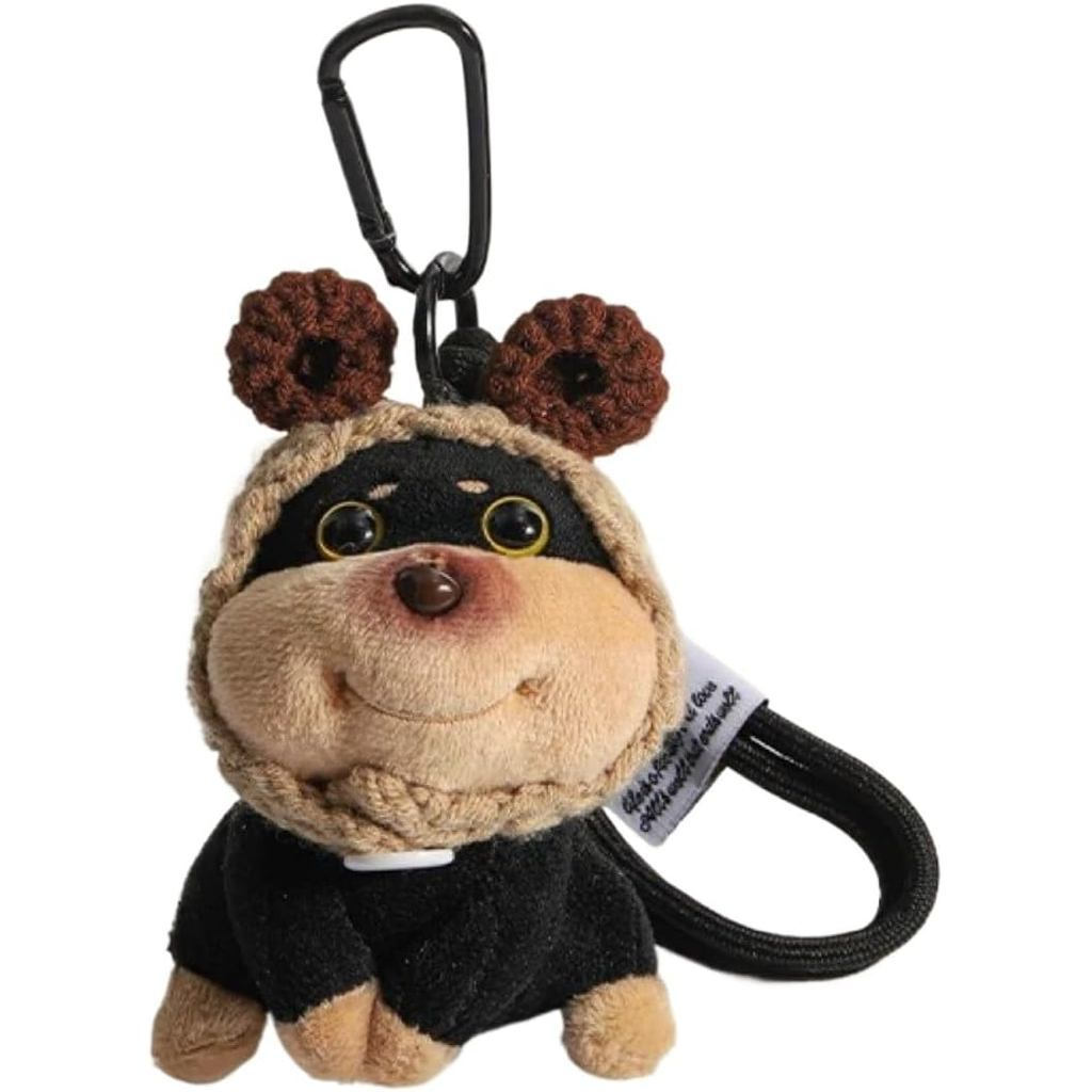 Chaveiro de Pelúcia Cachorrinho Abelha, Charmoso Pingente de Mochila de Animal Híbrido, Chaveiro de Pelúcia Macio para B