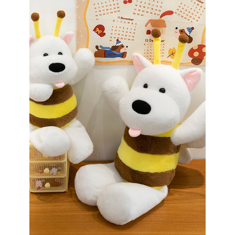 Bonito bonito criativo abelha West Highland boneca bonito filhote de cachorro boneca brinquedo de pelúcia livre menina r