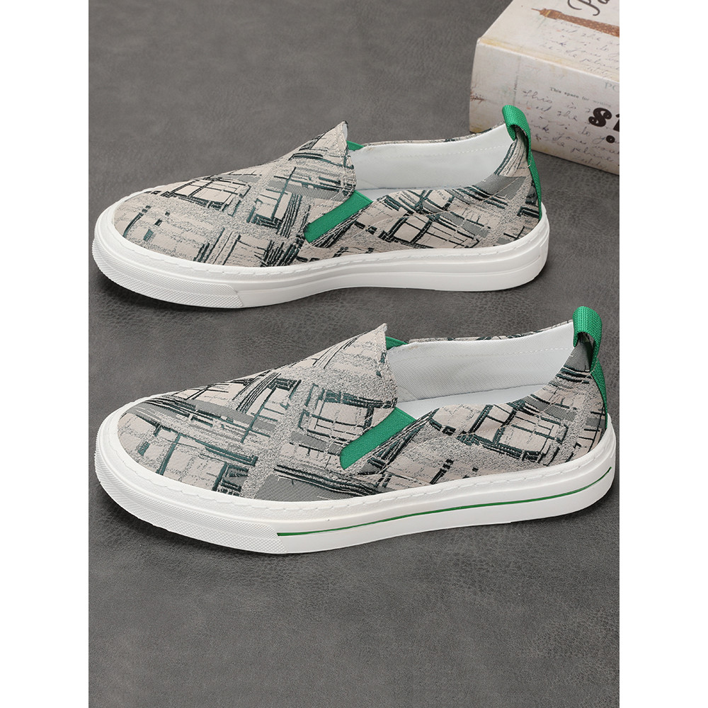 Sapatos de pano masculinos na moda único sapatos deslizamento-em sapatos masculinos respirável All-Match sapatos casuais