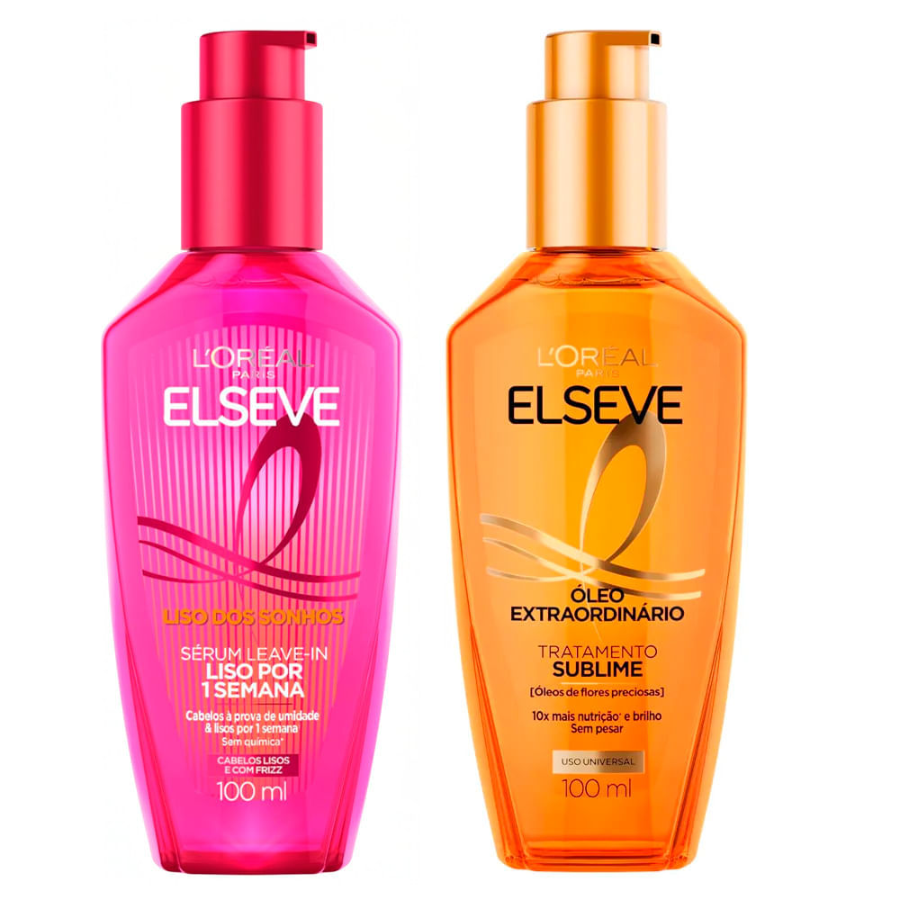 Kit Elseve Sérum Leave in Liso dos Sonhos + Óleo Extraordinário - 100ml