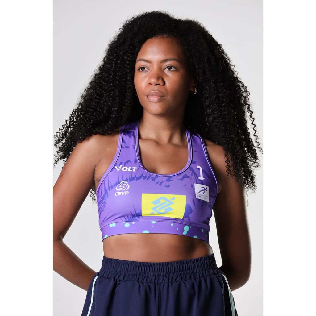 Top 1 Vôlei de Praia Brasil Oficial Feminino Lilás Volt