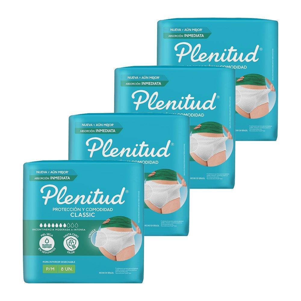 Fralda Plenitud Classic Intensa P/M - 4 Pacotes com 8 Fraldas