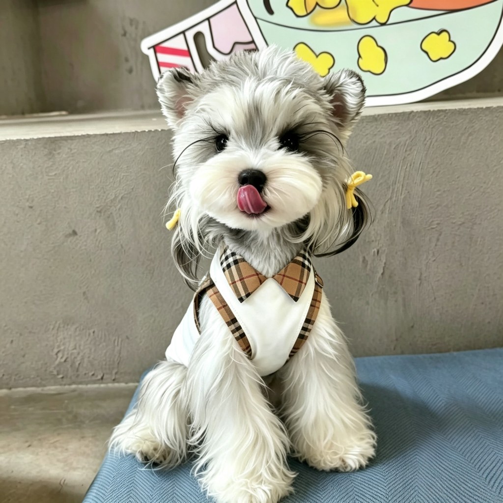 Roupas para animais de estimação primavera estilo fino gola POLO colete anti-sujeira anti-fiapos Schnauzer Teddy Bichon