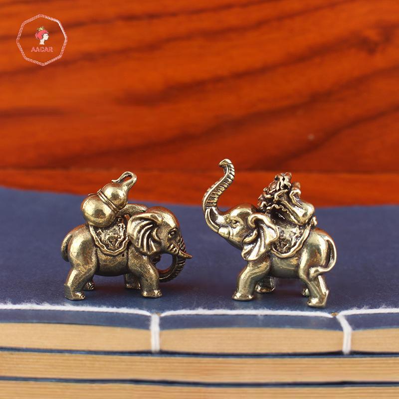 AACAR Luy Elefante Pequenos Ornamentos De Bronze Bênção Elefantes Estatuetas Em Miniatura Antigo Animal Estátua Artesana