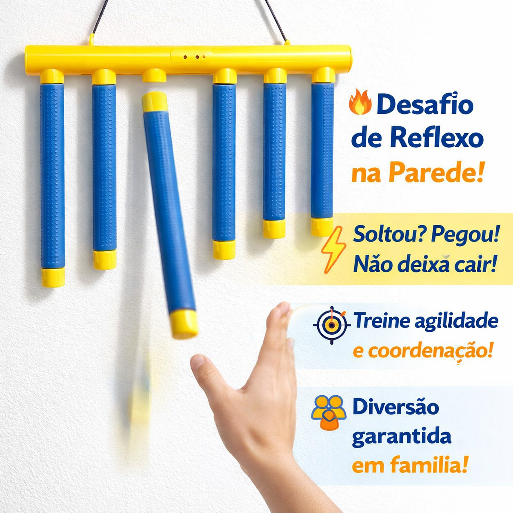 Brinquedo Jogo de Bastoes Criança e Adultos Pega Bastao Desafio Interativo Amigos Educativo