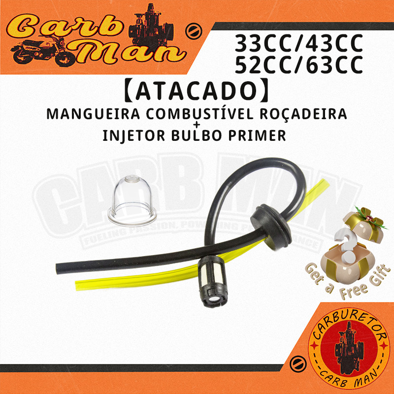【Atacado】Mangueira Combustível Roçadeira+Injetor Bulbo Primer Toyama Vulcan Nakasaki husqvarna 33/43/52/63cc
