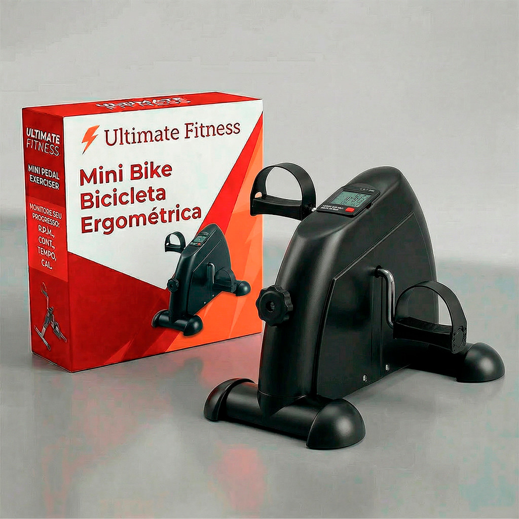 Ultimate Fitness Mini Bike Bicicleta Ergométrica Preta