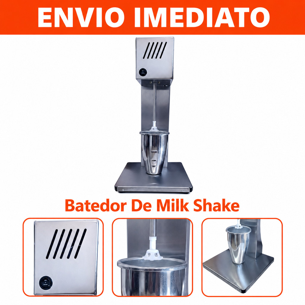 Batedor Milk Shake Inox Mixer Sorveteira Profissional 500w Prateado 220/110v