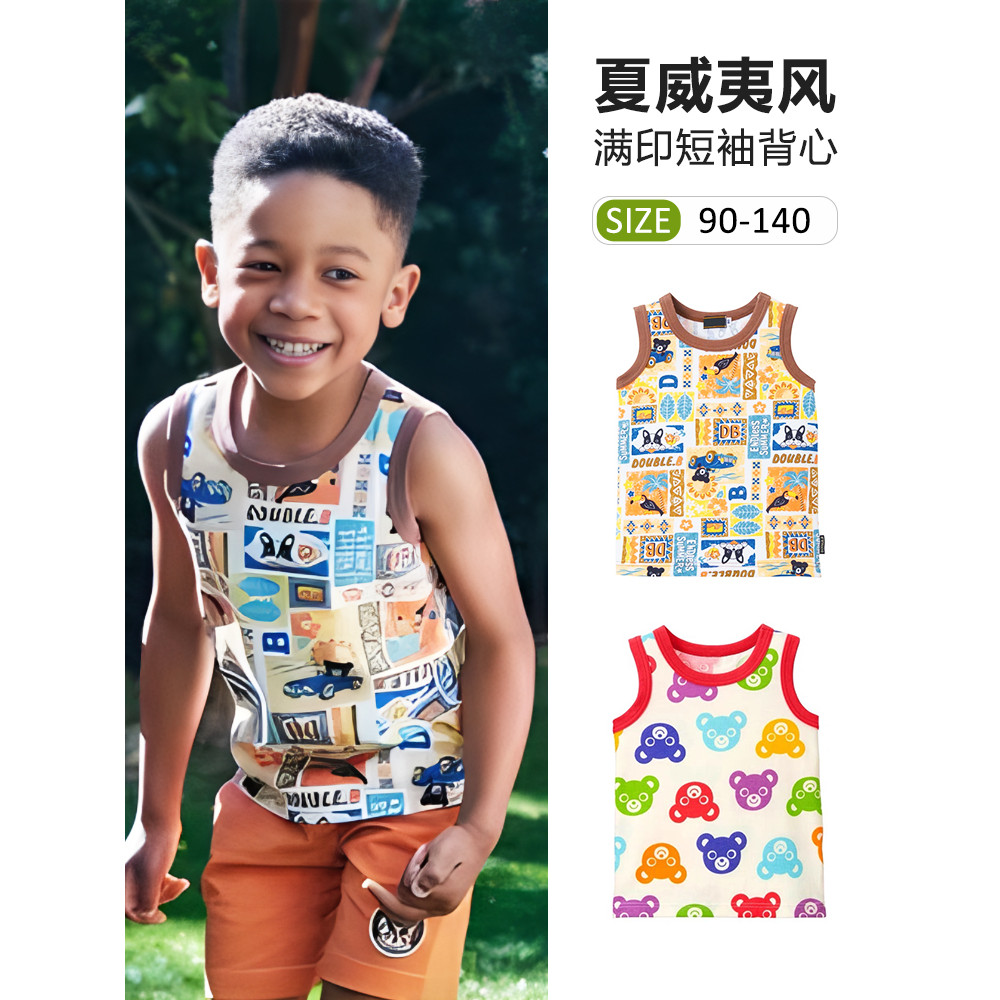 Colete infantil verão estilo fino meninos puro algodão Bottoming colete masculino feminino bebê topos roupa interior ext