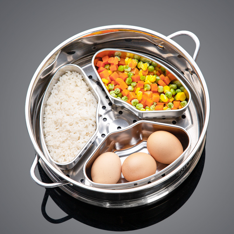 Panela de arroz Tigela a vapor [para panela de arroz] Panela a vapor em forma de leque de aço inoxidável 304 Suplemento