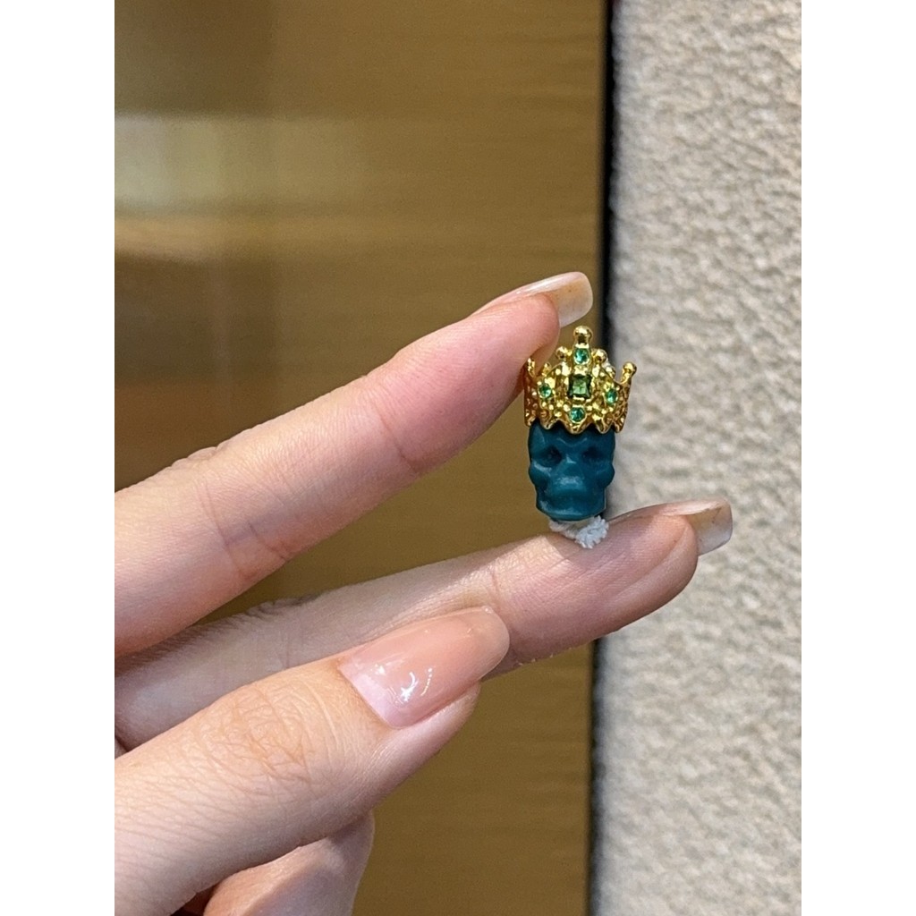 Coroa de cobre puro combinando crânio de vidro Sherpa artesanal diy acessórios pulseira colar pingente acessórios moda A
