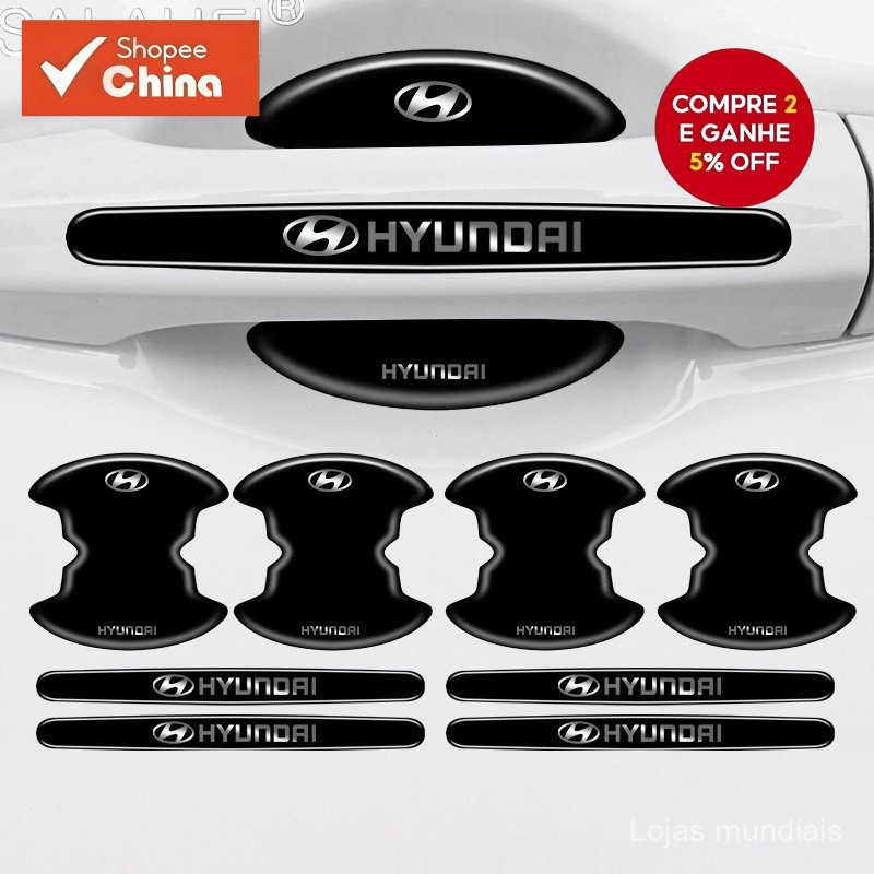 Para Hyundai Tucson I30n I35 Accent Veloster Solaris Kona Elantra, Protetor Adesivo para Maçaneta de Porta de Carro RFK