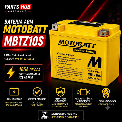 Bateria Moto Moura MBTZ10S 8Ah YTZ10S Honda CB500 CB650 Kawasaki Z650