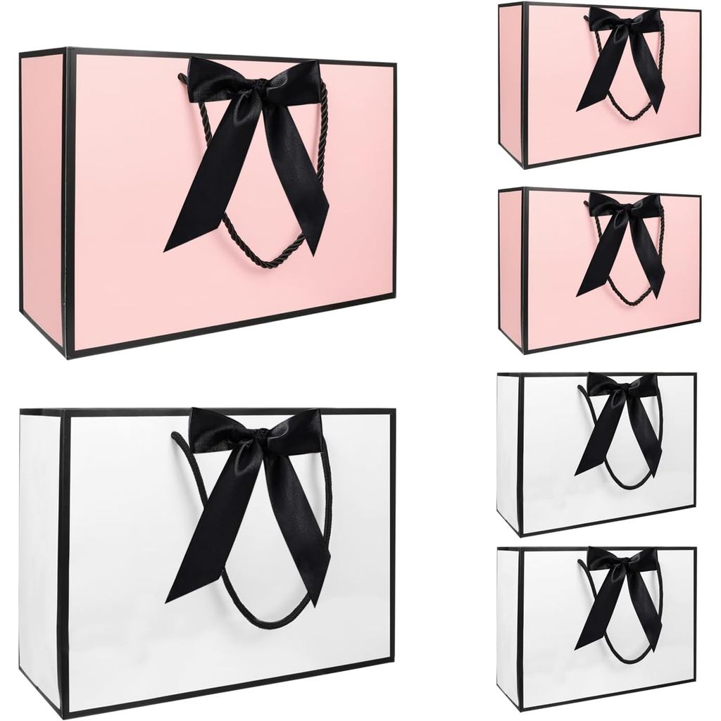 Pacote com 6 Sacolas de Papel para Presente, Sacolas de Embalagem para Presente, Sacolas de Papel para Presente, Sacolas