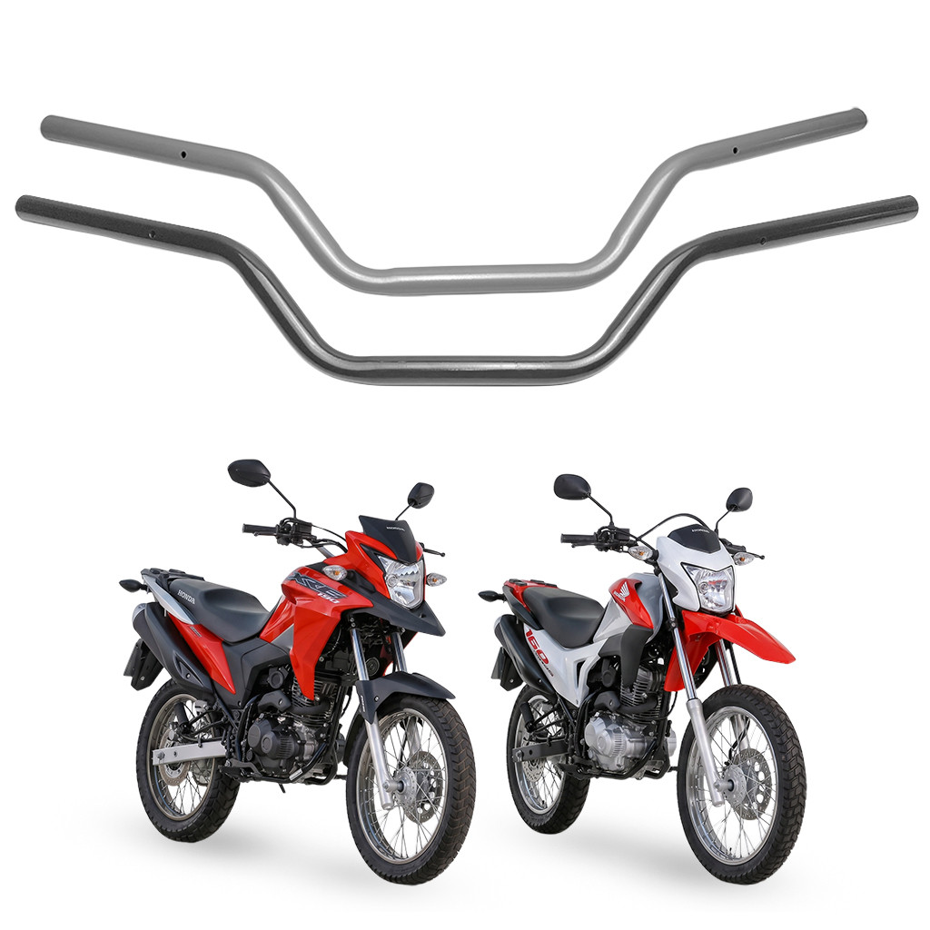 Guidão Modelo Original Honda XRE 190 Bros 160 Preto e Prata
