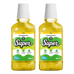 Kit 2x Enxaguante Bucal Super 12h Melão e Menta 500ml