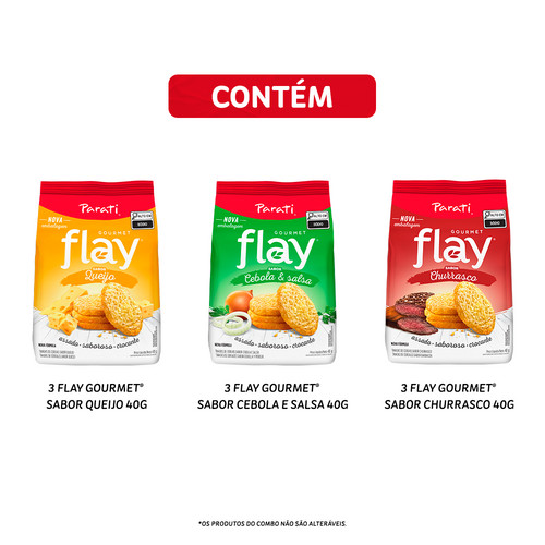 Combo Flay Gourmet Cebola e Salsa 40g 3 un + Churrasco 40g 3 un + Queijo 40g 3 un — imagem 2 de 2