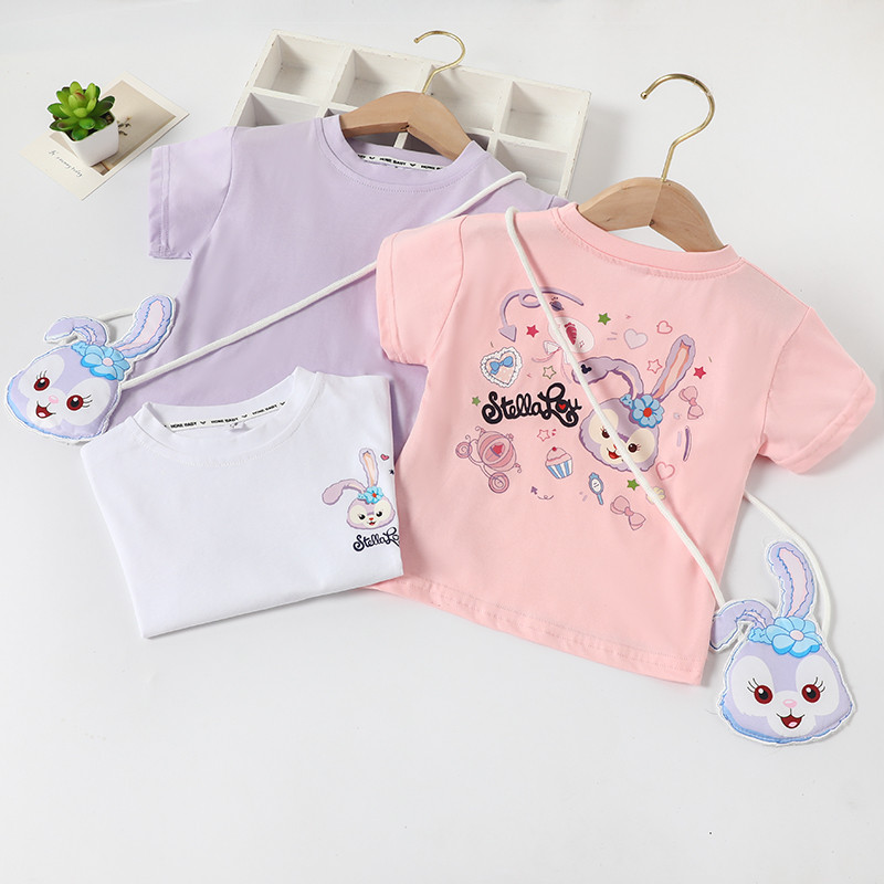 Crianças roupas infantis meninas crianças verão camiseta 2026 novo estilo bebê puro algodão dos desenhos animados de man