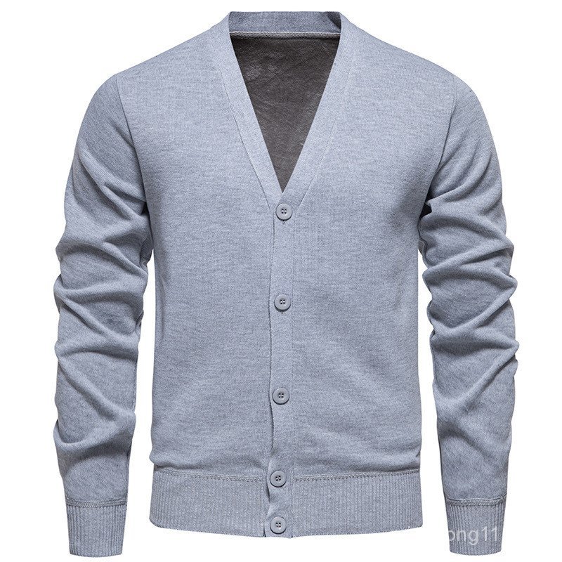 Cross-Border outono inverno masculino com decote em V Cardigan camisola masculina europeu americano moda forro de lã lon