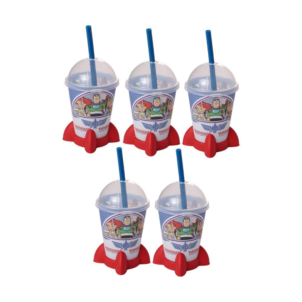 Kit 5 Copos Toy Story Woody Buzz Jessie Foguete Lembrancinha Aniversário Festa I