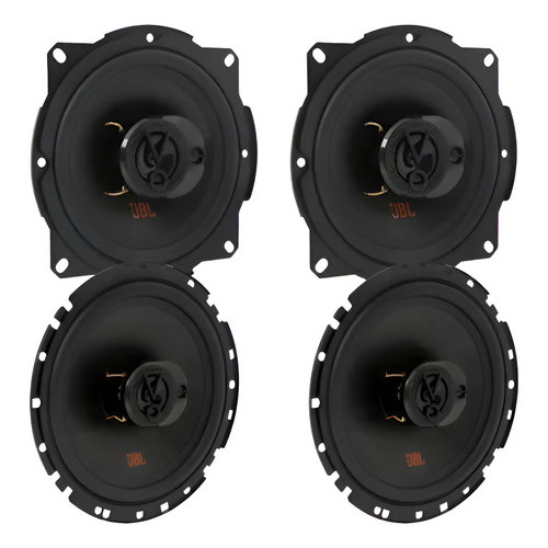 Kit 4 Alto Falantes Triaxiais Jbl Flex4 6trfx55 + 5trfx55  Preto