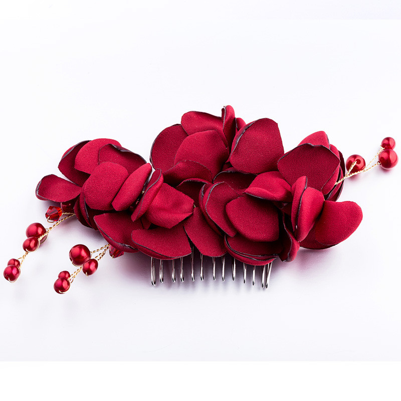 Novo estilo S808 ou lindo Design Original cabeça vermelha flor cocar de noiva acessórios para cabelo acessórios artesana