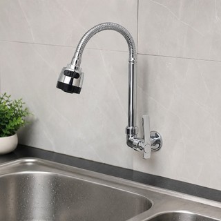 Torneira Inox Com Chuveiro Com Rotação De 360° Cozinha Luxo Parede