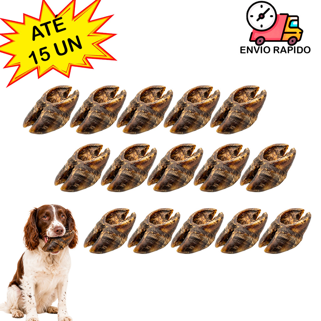 Mordedor Natural Para Cachorro Casco Bovino Para Cães Morder Ate 15 Unidades