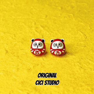 CICISTUDIO Auspicioso Lucky Panda Lucky Brincos Nicho Único Novo Chinês Bonito Boa Sorte Brincos de Ano Novo