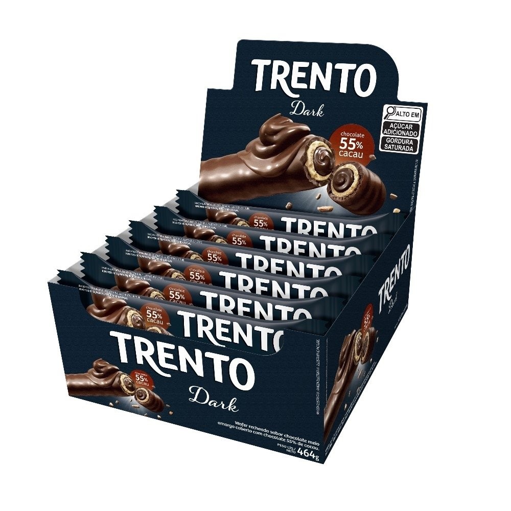 Chocolate Trento Wafer Dark 29g - Embalagem com 16 Unidades