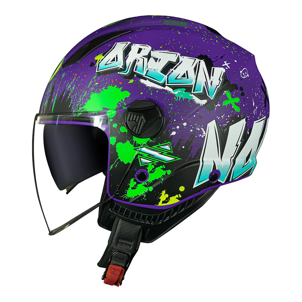 Capacete Aberto Feminino Masculino Norisk Orion SV Denver Com Óculos Solar Interno Fumê Moto
