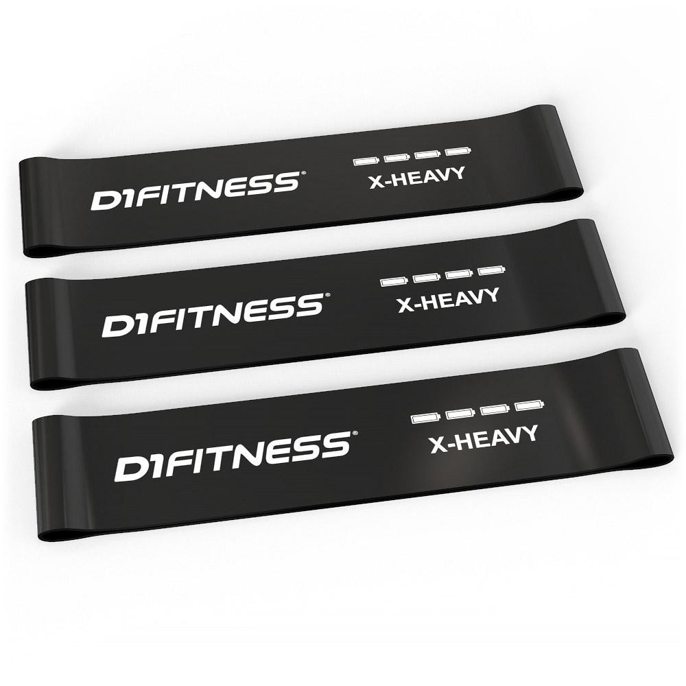 Mini Band Extra-Forte D1FITNESS - 3 Und - Preto