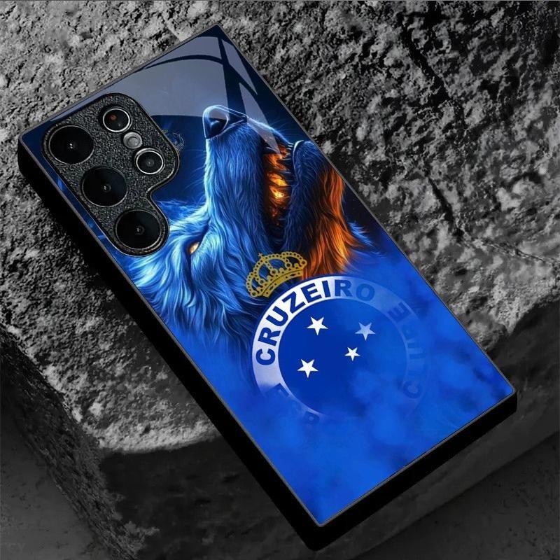 cruzeiro esporte club 2 design Capa De Telefone De Vidro Para Samsung Galaxy S20 S21 S22 S23 S24 S25 Ultra Plus S23FE S2