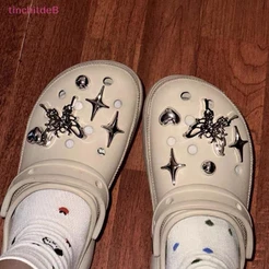 [TinchitdeB] 1 Peça INS Coração Destacável Sapatos Corrente Fivelas De Sapato Decoração Placa De Lona Acessórios Para Cr
