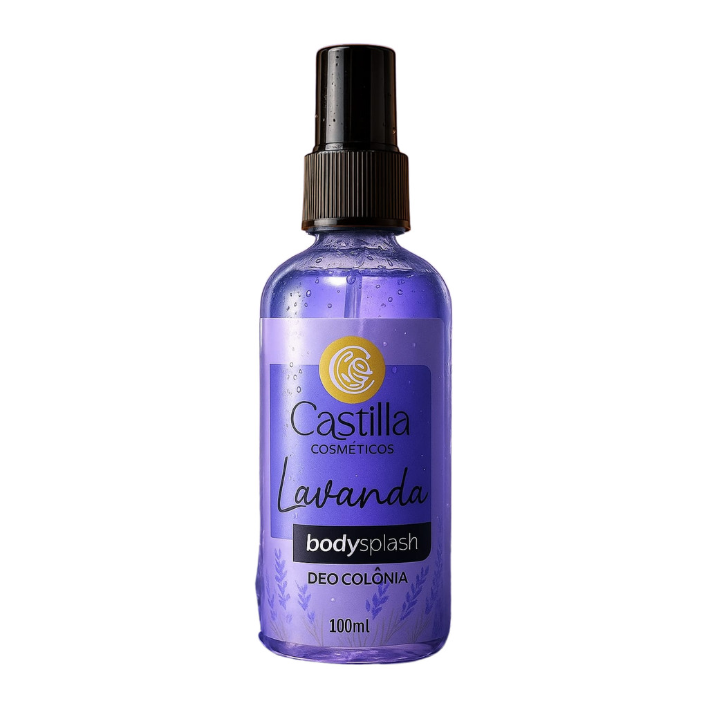 Body Splash Lavanda Castilla Cosméticos 100mL | Deo Colônia Floral Refrescante com Óleo Essencial