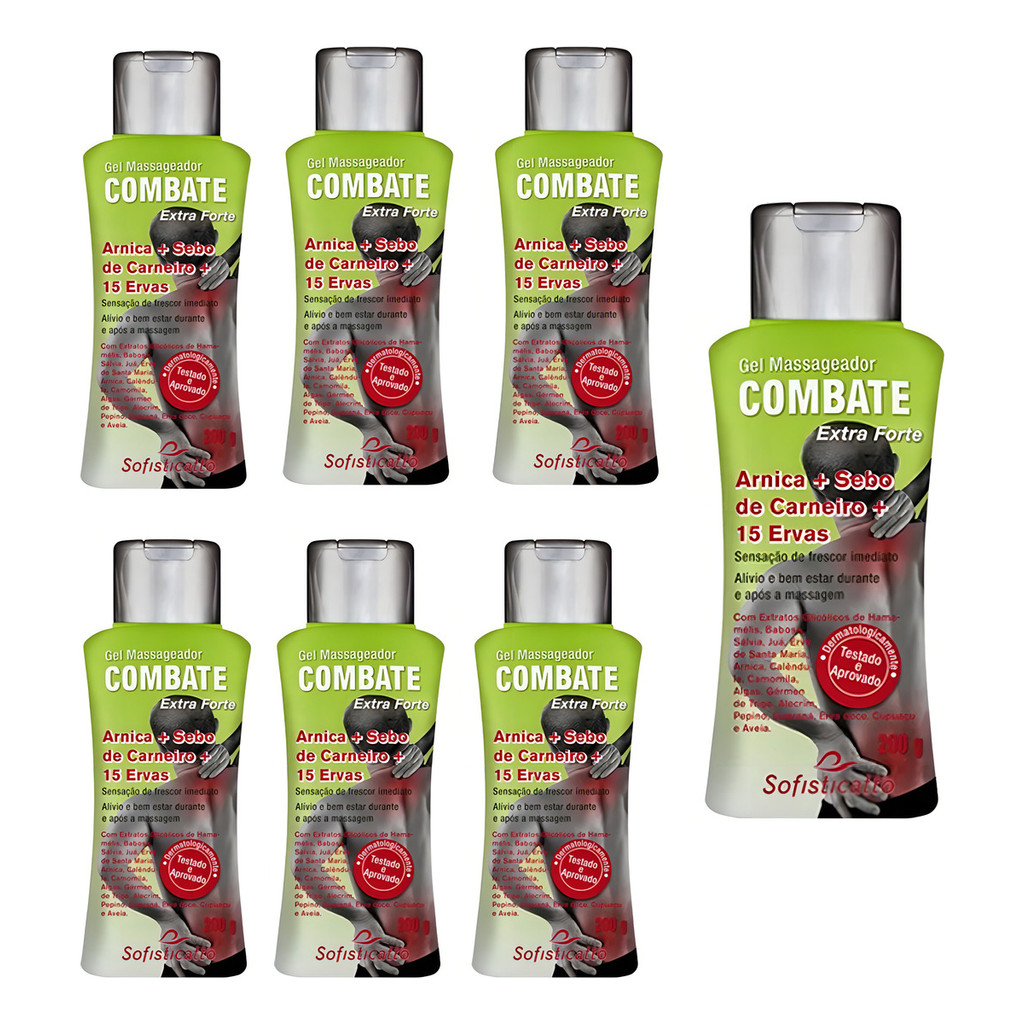 7 Kit Gel Extra Forte Arnica + Sebo De Carneiro + 15 Ervas