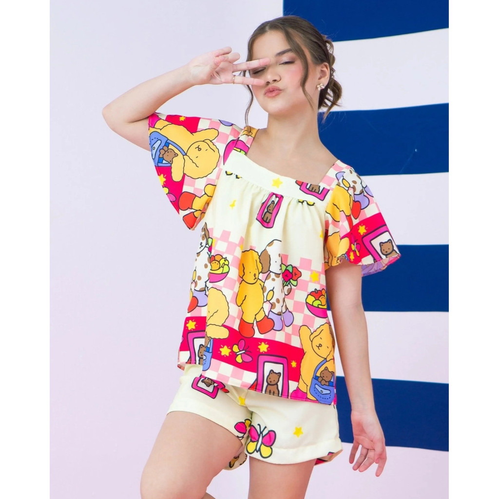 Combinadinho Bianca Ursinhos de Colorir Estampado Infantil Juvenil, Roupa Menina tam., 4, 6, 8, 10, 12, 14