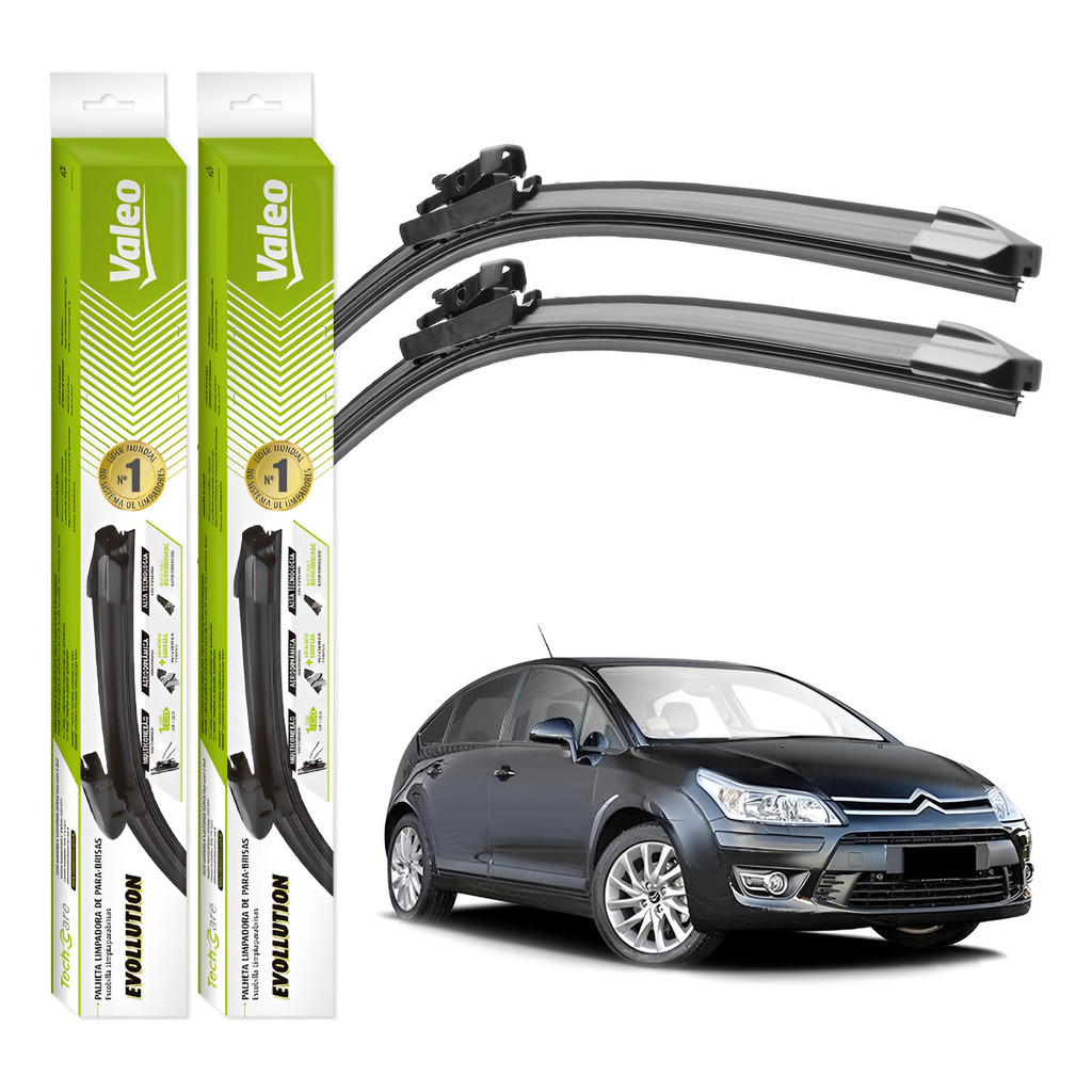 Par Palhetas Limpador Parabrisa Valeo Citroen C4 2005 A 2015