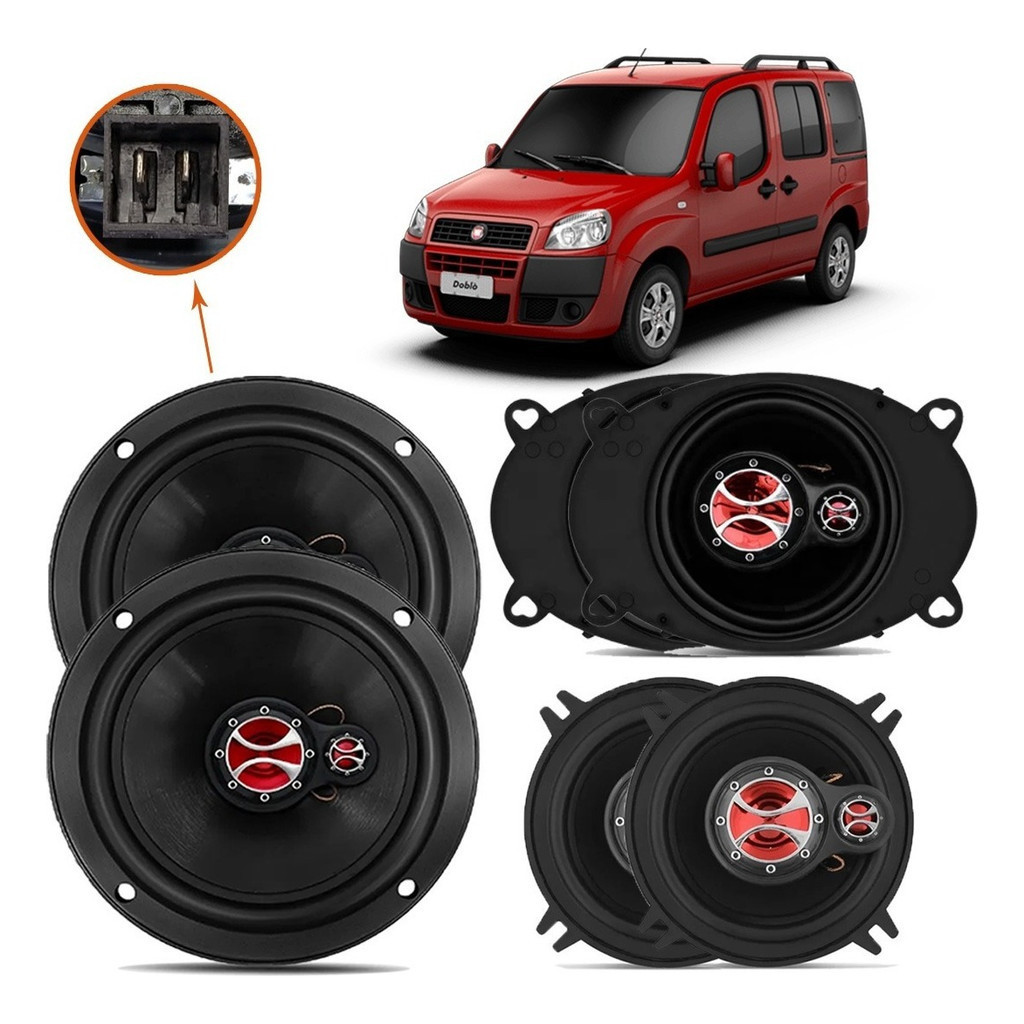 Jogo Completo Alto Falantes Fiat Doblo 6 Peças Kf.043