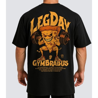 [Camiseta Premium em Algodão Puro]GXG Camiseta Oversized Leg Day Pizza Camisa Treino Academia Streetwear em Oferta na Shopee
