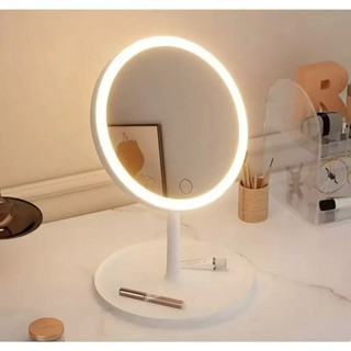 Espelho de mesa redondo com LED  Maquiagem Profissional três cores e tela sensível ao toque, 8,5 polegadas ajustável. em Oferta na Shopee