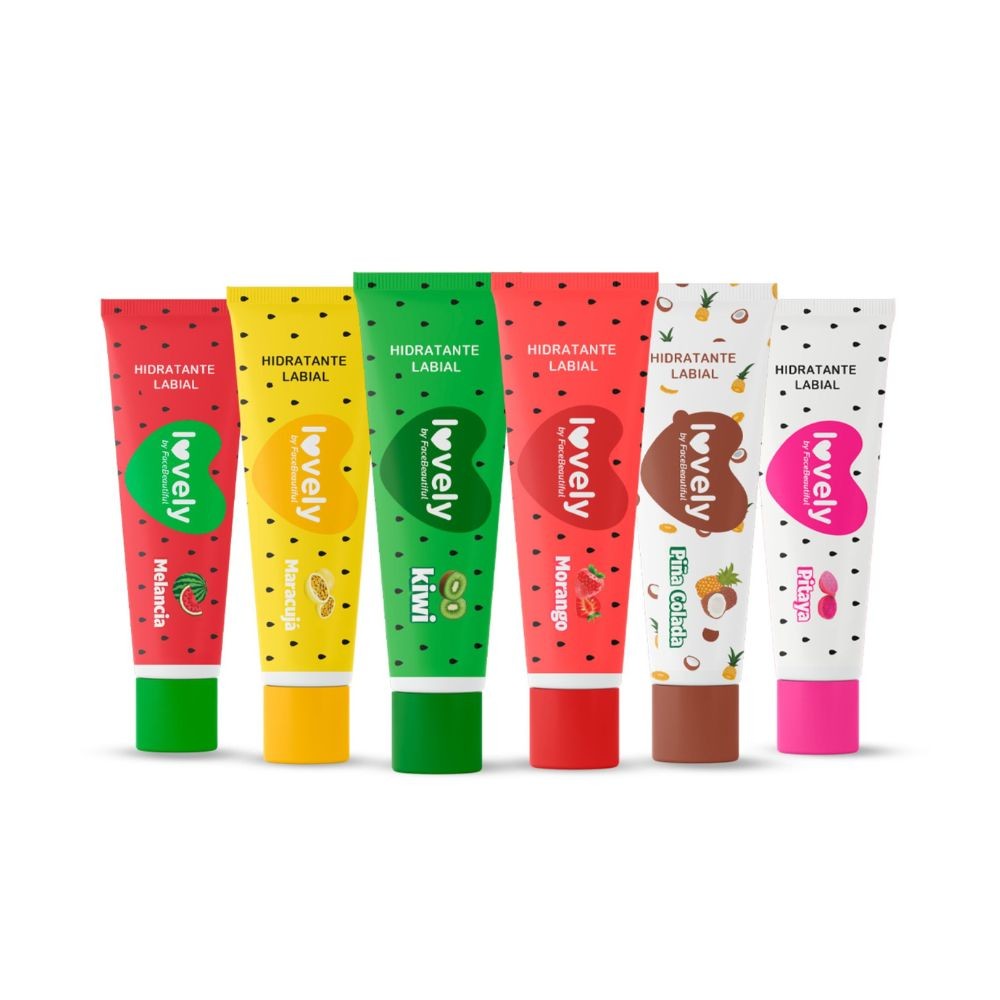 Hidratante Labial da Fruta com manteiga de Karité Lovely Face Beautiful 10g em Oferta na Shopee